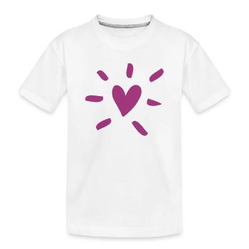 Heart Comic Bourgogne Amour Amour Rayons de mariage - T-shirt bio Premium Enfant - blanc - Devant
