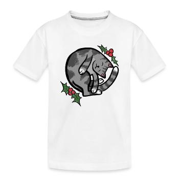 Gemütliche Schlafkatze mit Holly - Kinder Premium Bio T-Shirt - Weiß - Vorne