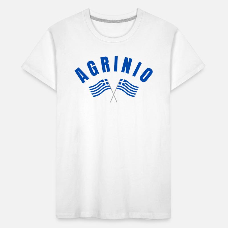 Bogen-Agrinio mit griechischen Flaggen Kinder Premium Bio T-Shirt