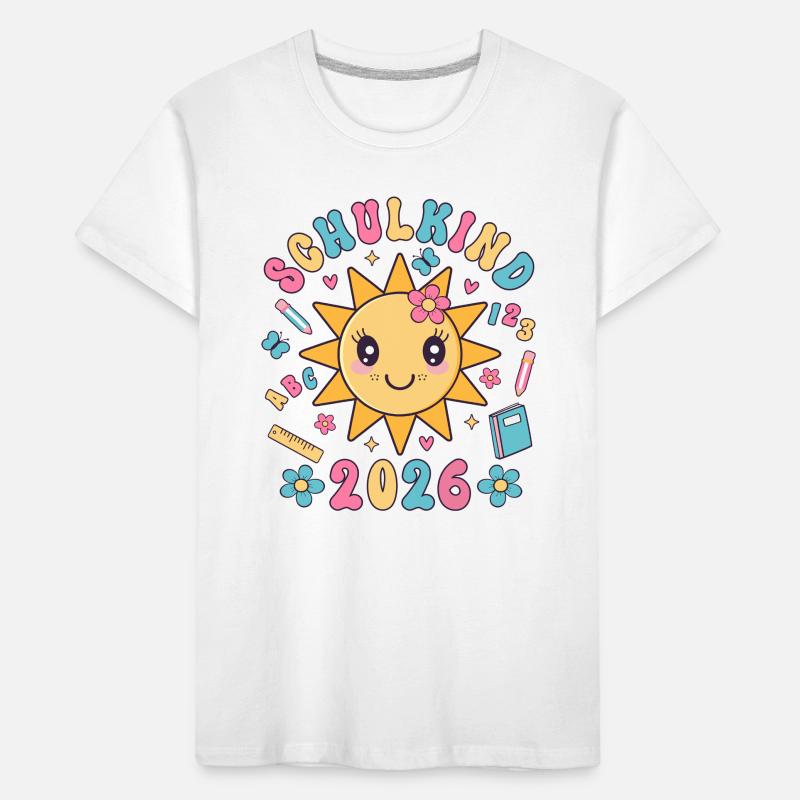 Schulkind 2026 Einschulung Mädchen Geschenkidee Kinder Premium Bio T-Shirt