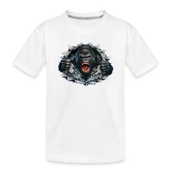 Gorille perce : Pouvoir rugissant - T-shirt bio Premium Enfant - blanc - Devant