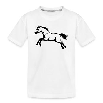 Pferdestil-Sprung - Kinder Premium Bio T-Shirt - Weiß - Vorne