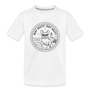 Wat mutt dat mutt Bouledogue français au bord de la mer - T-shirt bio Premium Enfant - blanc - Devant