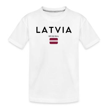 Lettische Flagge, elegantes minimalistisches Design - Kinder Premium Bio T-Shirt - Weiß - Vorne