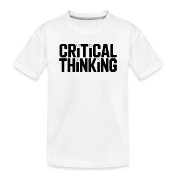 Stylo et papier pour la pensée critique - T-shirt bio Premium Enfant - blanc - Devant