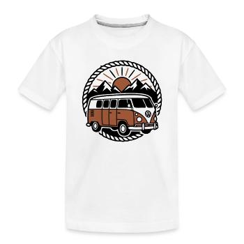 Iconic Retro Vanlife Camper Bus - Kids' Premium Organic T-Shirt - white - Front