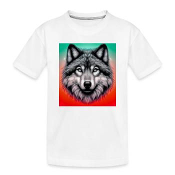 Wolf - Kids' Premium Organic T-Shirt - white - Front