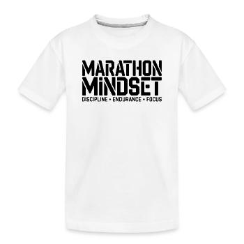 Marathon Mindset: Disziplin & Ausdauer - Kinder Premium Bio T-Shirt - Weiß - Vorne