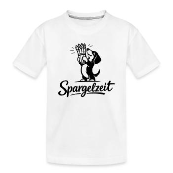 Spargel Essen Spargelzeit Saison Dackel - Kinder Premium Bio T-Shirt - Weiß - Vorne