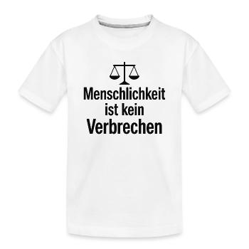 Humanität Statement Spruch Gleichheit Motiv - Kinder Premium Bio T-Shirt - Weiß - Vorne