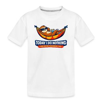 Journée paresseuse dans le hamac - T-shirt bio Premium Enfant - blanc - Devant