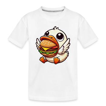Lustige Ente Hamburger Essensliebhaber - Kinder Premium Bio T-Shirt - Weiß - Vorne