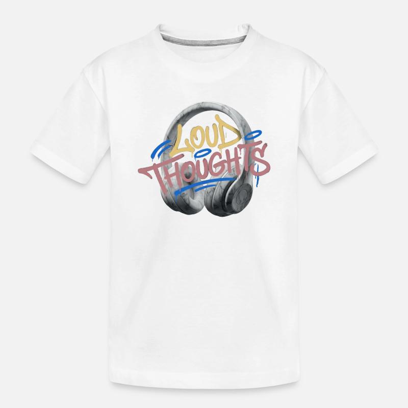 Loud Thoughts Graffiti - Kinder Premium Bio T-Shirt - Weiß