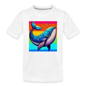 Wal - Kinder Premium Bio T-Shirt - Weiß - Vorne