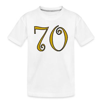 70. 70 ANS. 70e ANNIVERSAIRE. ANNIVERSAIRE 70 ANS. - T-shirt bio Premium Enfant - blanc - Devant