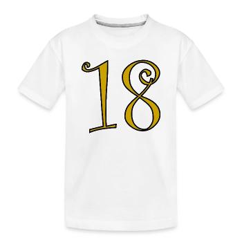 18. 18 ANS. 18e ANNIVERSAIRE. ANNIVERSAIRE 18 ANS. - T-shirt bio Premium Enfant - blanc - Devant