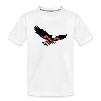 Adler Deutschland Fan Flagge - Kinder Premium Bio T-Shirt - Weiß - Vorne