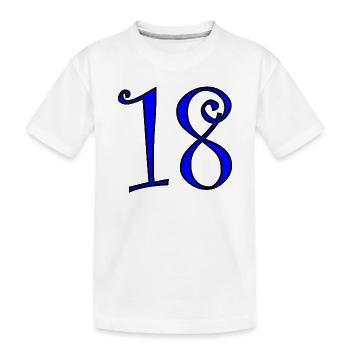 18. 18 ANS. 18e ANNIVERSAIRE. ANNIVERSAIRE 18 ANS. - T-shirt bio Premium Enfant - blanc - Devant