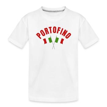 Emblème de Portofino croisant les drapeaux italiens - T-shirt bio Premium Enfant - blanc - Devant