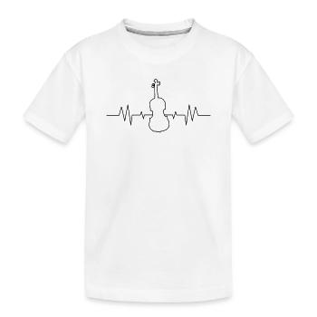 Geige Violine - Kinder Premium Bio T-Shirt - Weiß - Vorne