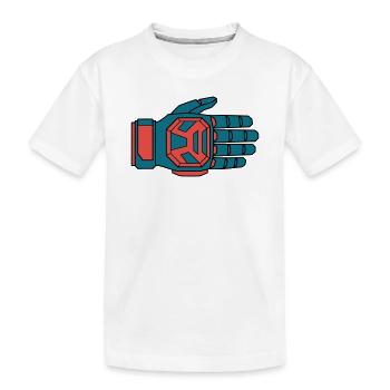 Sicherer Downhill Handschuh BMX - Kinder Premium Bio T-Shirt - Weiß - Vorne