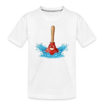Colère d’eau avec un bâton en bois - T-shirt bio Premium Enfant - blanc - Devant