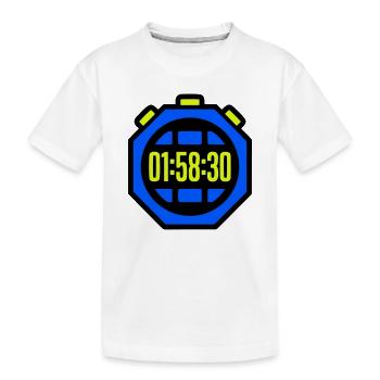 Stoppuhr Bestzeit Halbmarathon - Kinder Premium Bio T-Shirt - Weiß - Vorne