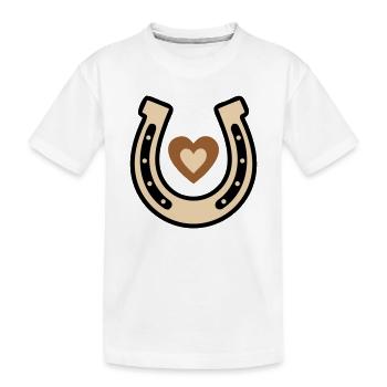 Hufeisen Herz Glücksbringer Reiten - Kinder Premium Bio T-Shirt - Weiß - Vorne