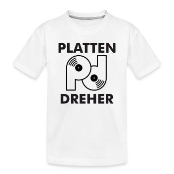 Logo tourneur de plaques avec lettres - T-shirt bio Premium Enfant - blanc - Devant