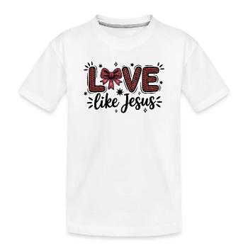 Amour comme Jésus Cœur Révérence des Écritures - T-shirt bio Premium Enfant - blanc - Devant
