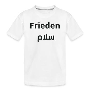 Frieden und Salam - Arabische Kalligrafie - Kinder Premium Bio T-Shirt - Weiß - Vorne