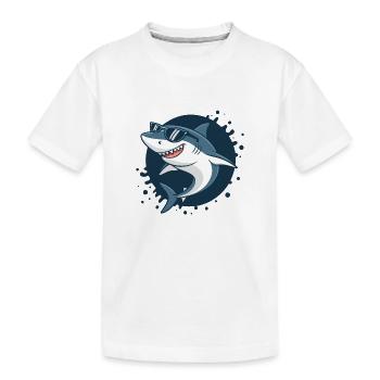 Shark Stylish Sonnenbrille - Kinder Premium Bio T-Shirt - Weiß - Vorne