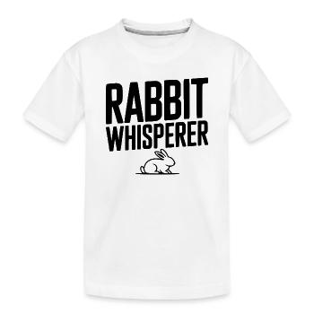 Rabbit Whisperer - Kids' Premium Organic T-Shirt - white - Front