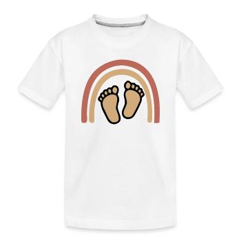 Baby Feet Rainbow Boho - Kids' Premium Organic T-Shirt - white - Front