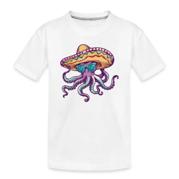 Sombrero drôle de pieuvre - T-shirt bio Premium Enfant - blanc - Devant