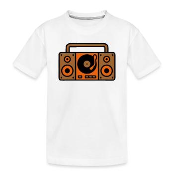 Retro Boombox Ghetto Blaster 80s - Kids' Premium Organic T-Shirt - white - Front