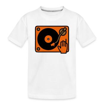 DJ Turntable grattant à la main - T-shirt bio Premium Enfant - blanc - Devant