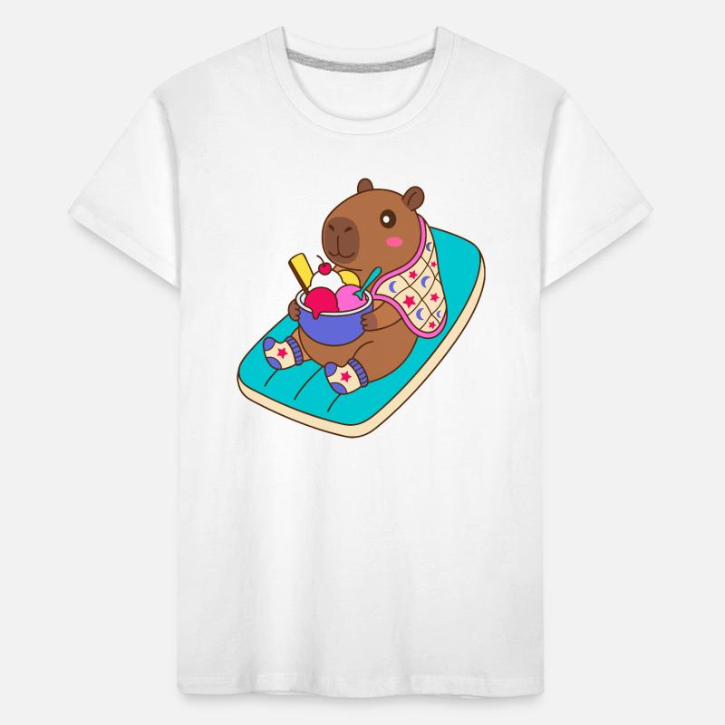 Capibara Sundae sur une plage Float - mode vacances T-shirt bio Premium Enfant