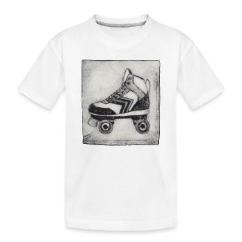 Roller Roller Retro - Sculpté à la main imprimable - T-shirt bio Premium Enfant - blanc - Devant