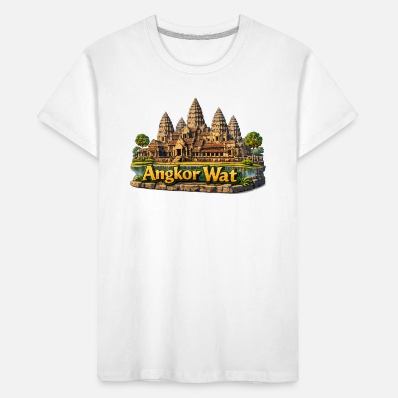 Angkor Wat : complexe du temple aux couleurs du sable T-shirt bio Premium Enfant