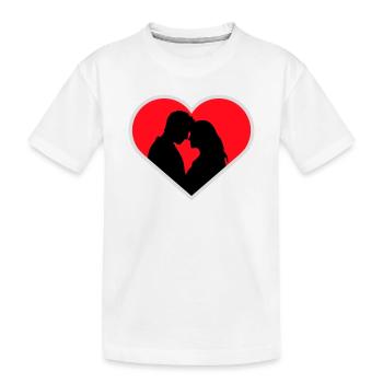 Couple Silhouette Love Romance Valentine's Day Boyfriend - Kids' Premium Organic T-Shirt - white - Front