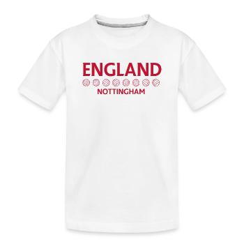 Nottingham England Fußballemblem - Kinder Premium Bio T-Shirt - Weiß - Vorne
