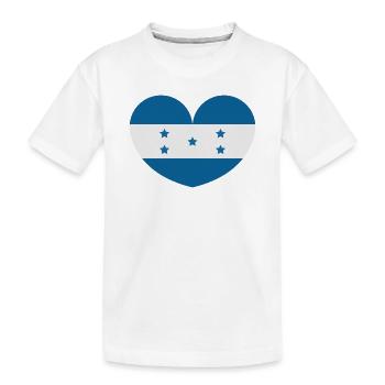 Honduras heart flag - Kids' Premium Organic T-Shirt - white - Front