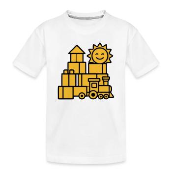 Jouets ferroviaires Blocs de construction - T-shirt bio Premium Enfant - blanc - Devant