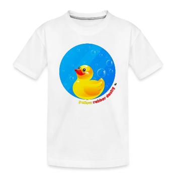 Illustration du canard en caoutchouc jaune en cercle - T-shirt bio Premium Enfant - blanc - Devant