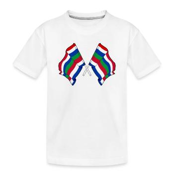 Gekreuzte Schier-Flaggen – Island Pride - Kinder Premium Bio T-Shirt - Weiß - Vorne