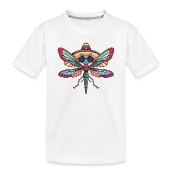 Libelle Lustig Sombrero - Kinder Premium Bio T-Shirt - Weiß - Vorne