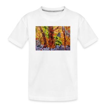 Le parc d’automne dans l’abstraction des couleurs - T-shirt bio Premium Enfant - blanc - Devant