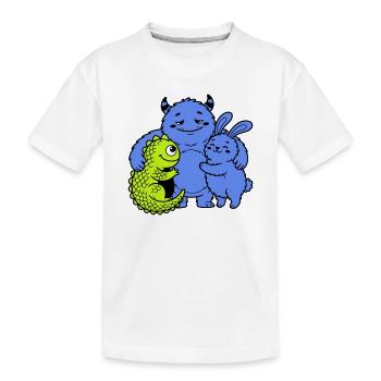 Niedliche Monster - Kinder Premium Bio T-Shirt - Weiß - Vorne