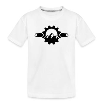 Crank Mountain – Logo du plateau VTT - T-shirt bio Premium Enfant - blanc - Devant